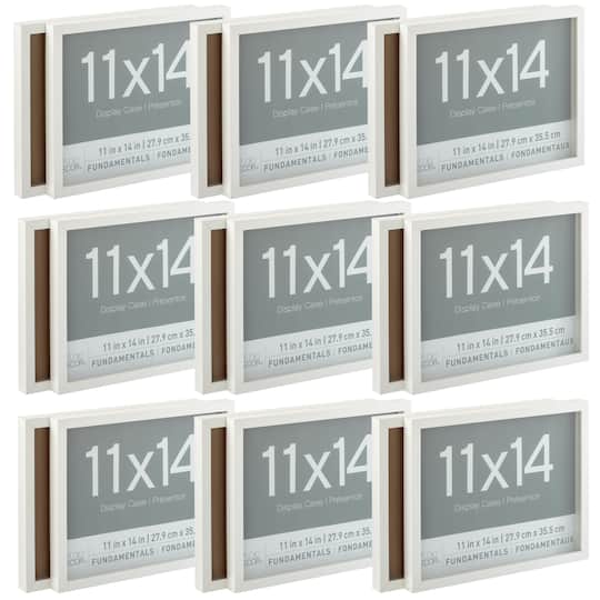 9 Packs: 2 ct. (18 total) White Fundamentals 11&#x22; x 14&#x22; Display Case by Studio D&#xE9;cor&#xAE;